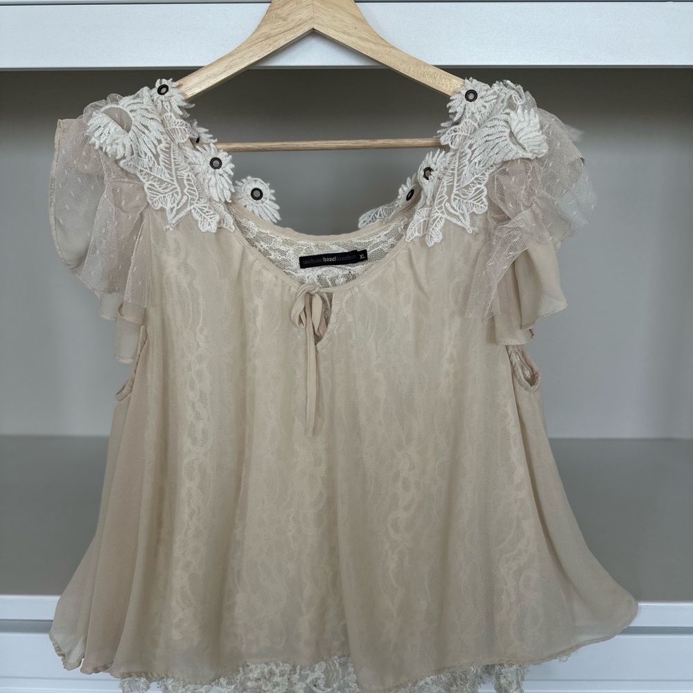 Hazel Cream Lace Embellished Blouse